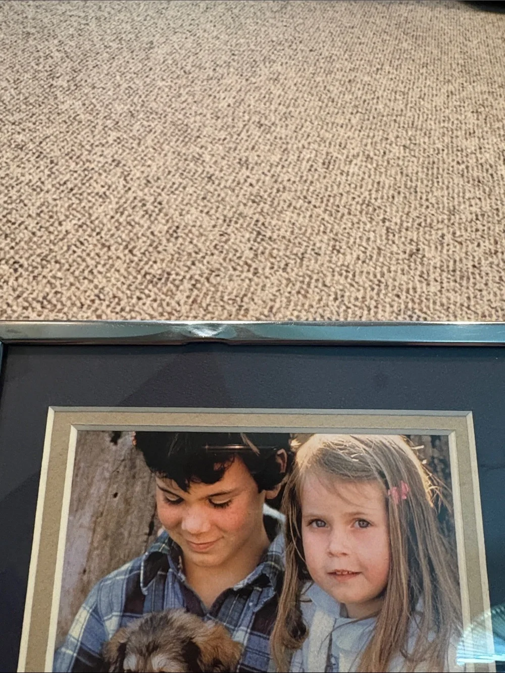 Burnes Silver-Tone 5x7 Photo Frame with Navy Mat